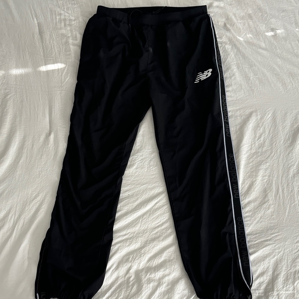 New Balance Black Athletic Pants with White Accents